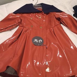 Oil & Water Audrey  navy and brown raincoat